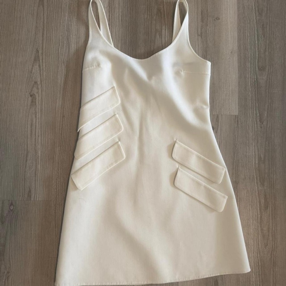 Versace Cream Dress with Silver Zipper